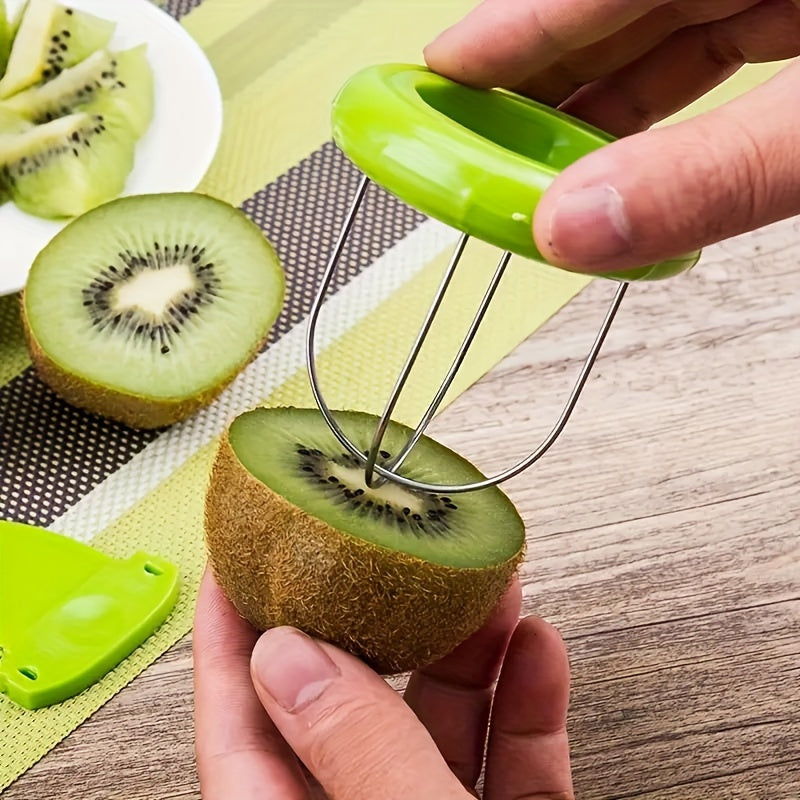 Kiwi Slicer Stainless Steel Blades & Ergonomic Non-Slip Grip