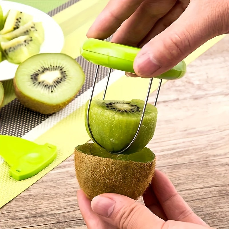 Kiwi Slicer Stainless Steel Blades & Ergonomic Non-Slip Grip