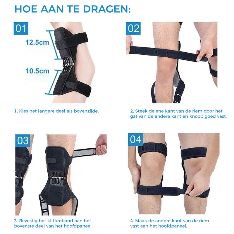 Knee Brace Spring-Loaded Stabilizer Aluminum Frame Breathable Mesh