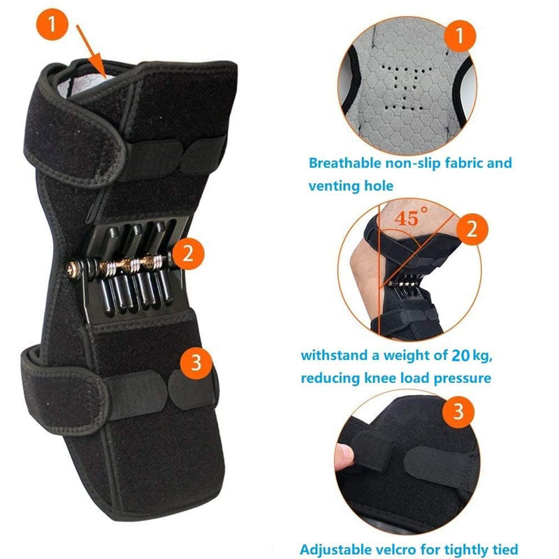Knee Brace Spring-Loaded Stabilizer Aluminum Frame Breathable Mesh