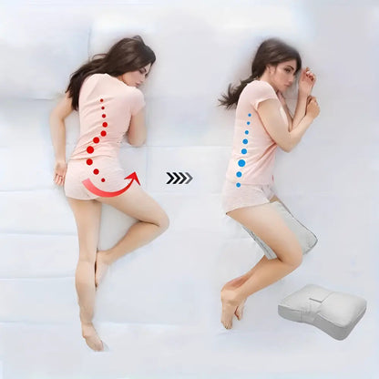 Knee Pillow Memory Foam Adjustable Velcro Strap Washable Cover