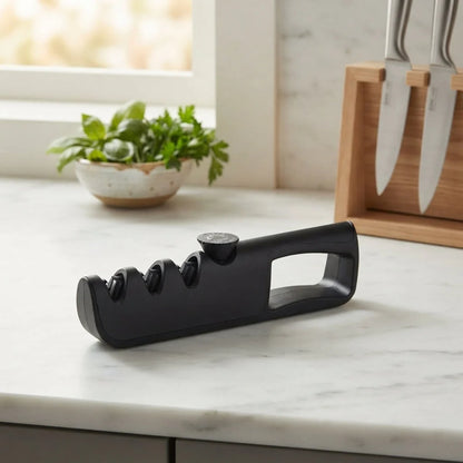 Knife Sharpener 4-in-1 Scissor Slot & Non-Slip Base