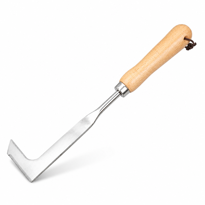 L-Shaped Stainless Steel Weeding Hoe with Wooden Handle