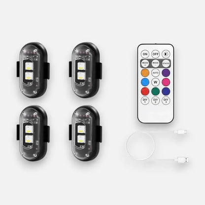 LED Accent Lights Wireless RGB Remote Set of 4