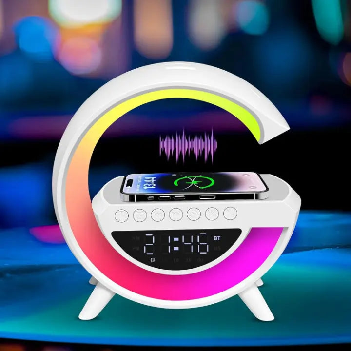 LED Alarm Clock Bluetooth Speaker & Qi Wireless Charging