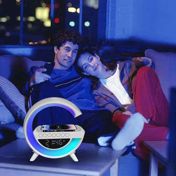 LED Alarm Clock Bluetooth Speaker & Qi Wireless Charging