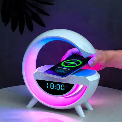 LED Alarm Clock Bluetooth Speaker & Qi Wireless Charging