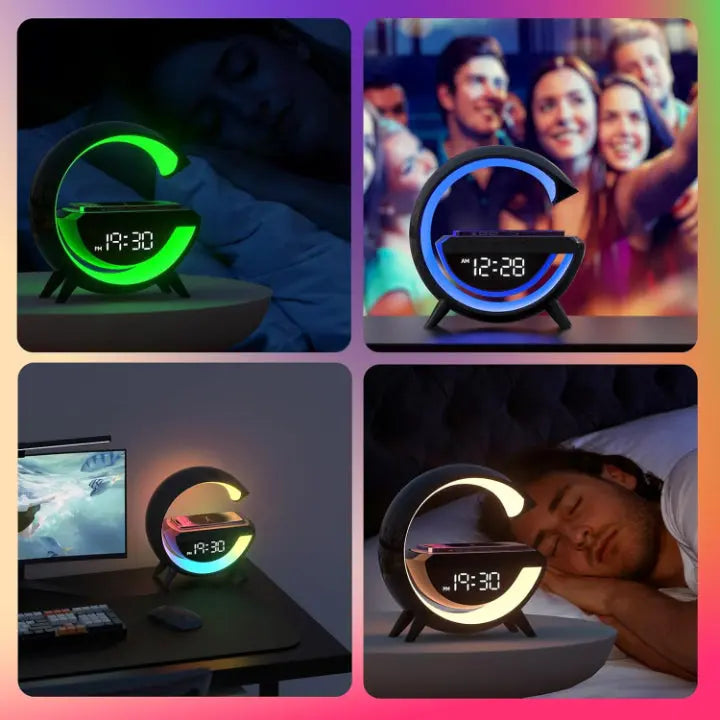 LED Alarm Clock Bluetooth Speaker & Qi Wireless Charging