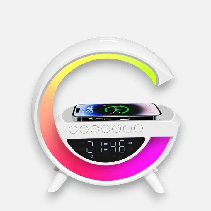 LED Alarm Clock Bluetooth Speaker & Qi Wireless Charging