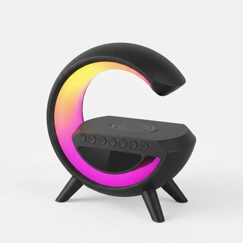 LED Alarm Clock Bluetooth Speaker & Qi Wireless Charging