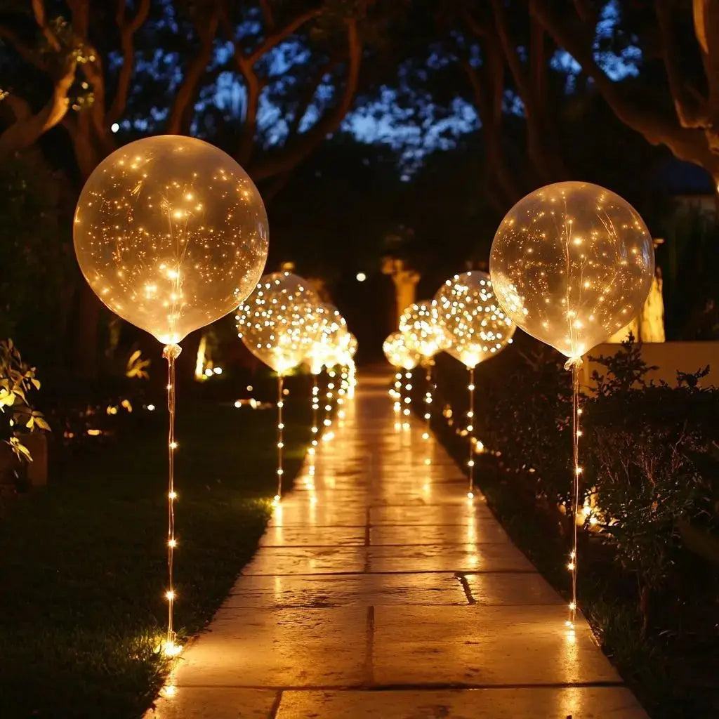 LED Balloons Warm White Battery-Powered Reusable