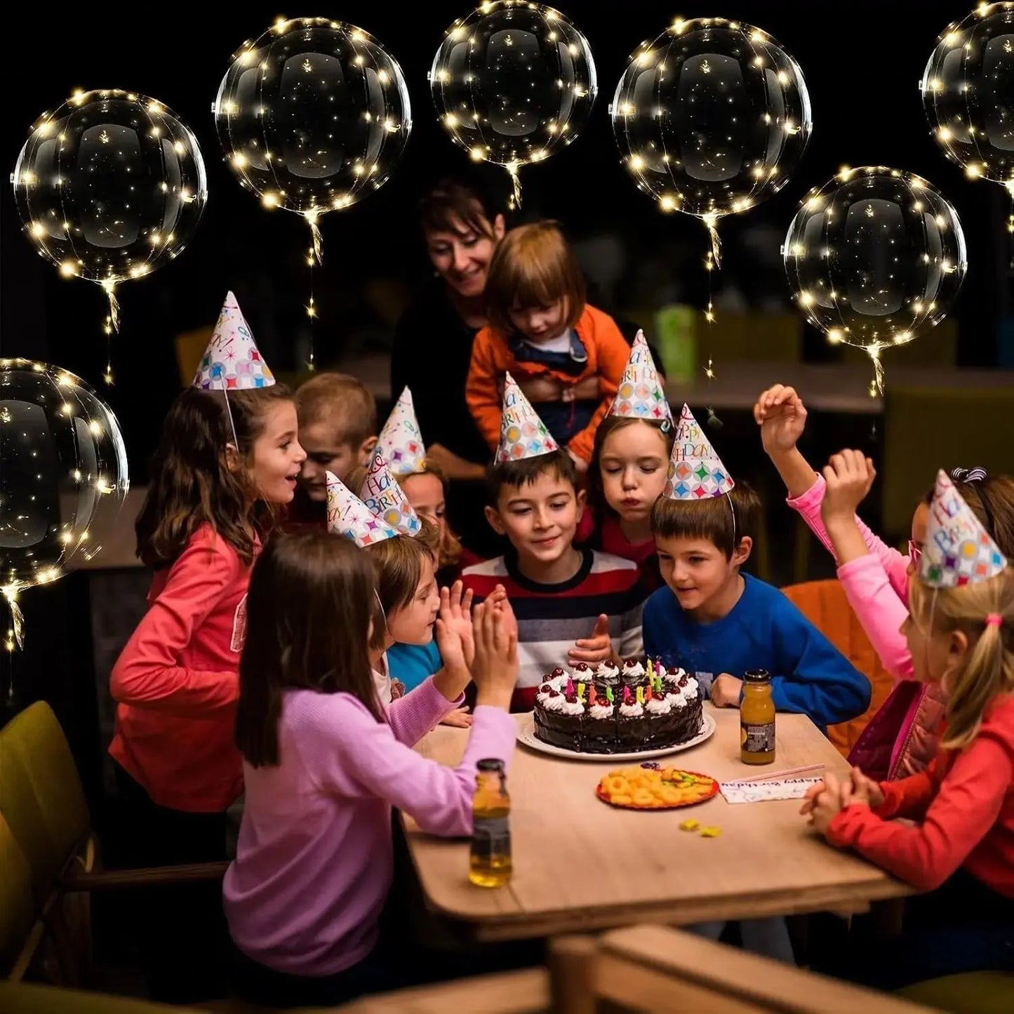 LED Balloons Warm White Battery-Powered Reusable