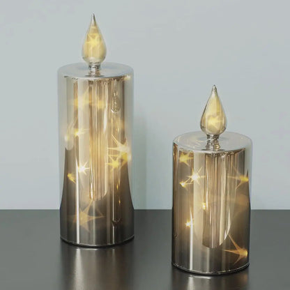 LED Candles Smoky Glass Warm White Six Hour Timer