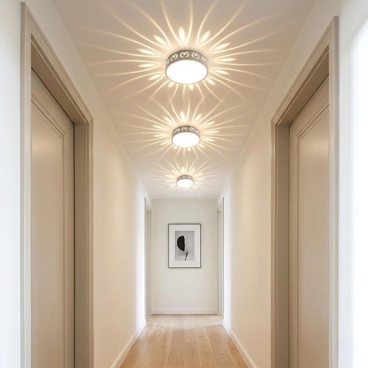 LED Ceiling Light Glare-Free Crystal-Effect Selectable Warm & Cool