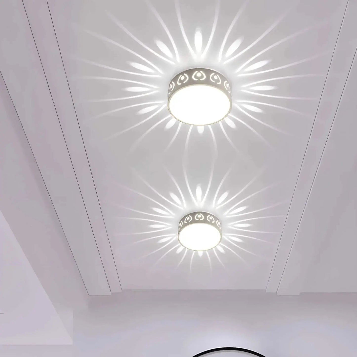 LED Ceiling Light Glare-Free Crystal-Effect Selectable Warm & Cool