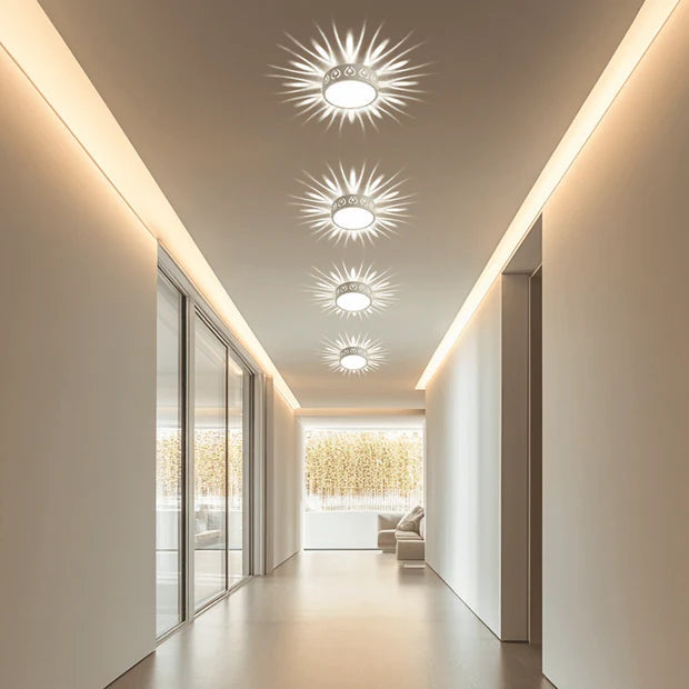LED Ceiling Light Glare-Free Crystal-Effect Selectable Warm & Cool