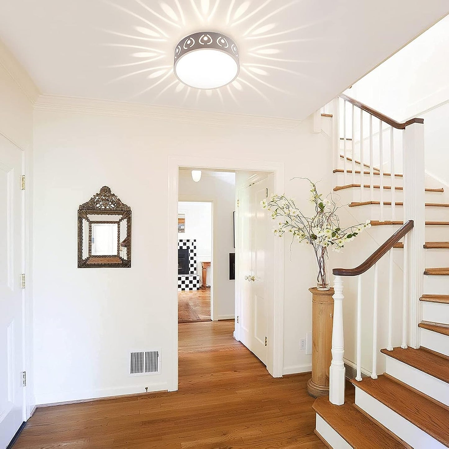 LED Ceiling Light Glare-Free Crystal-Effect Selectable Warm & Cool