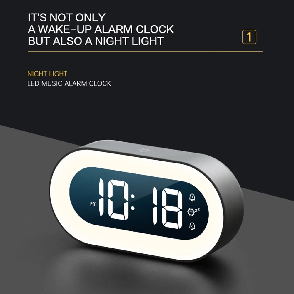 LED Digital Alarm Clock 5.7-Inch Dimmable Night Light