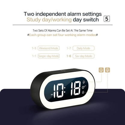 LED Digital Alarm Clock 5.7-Inch Dimmable Night Light