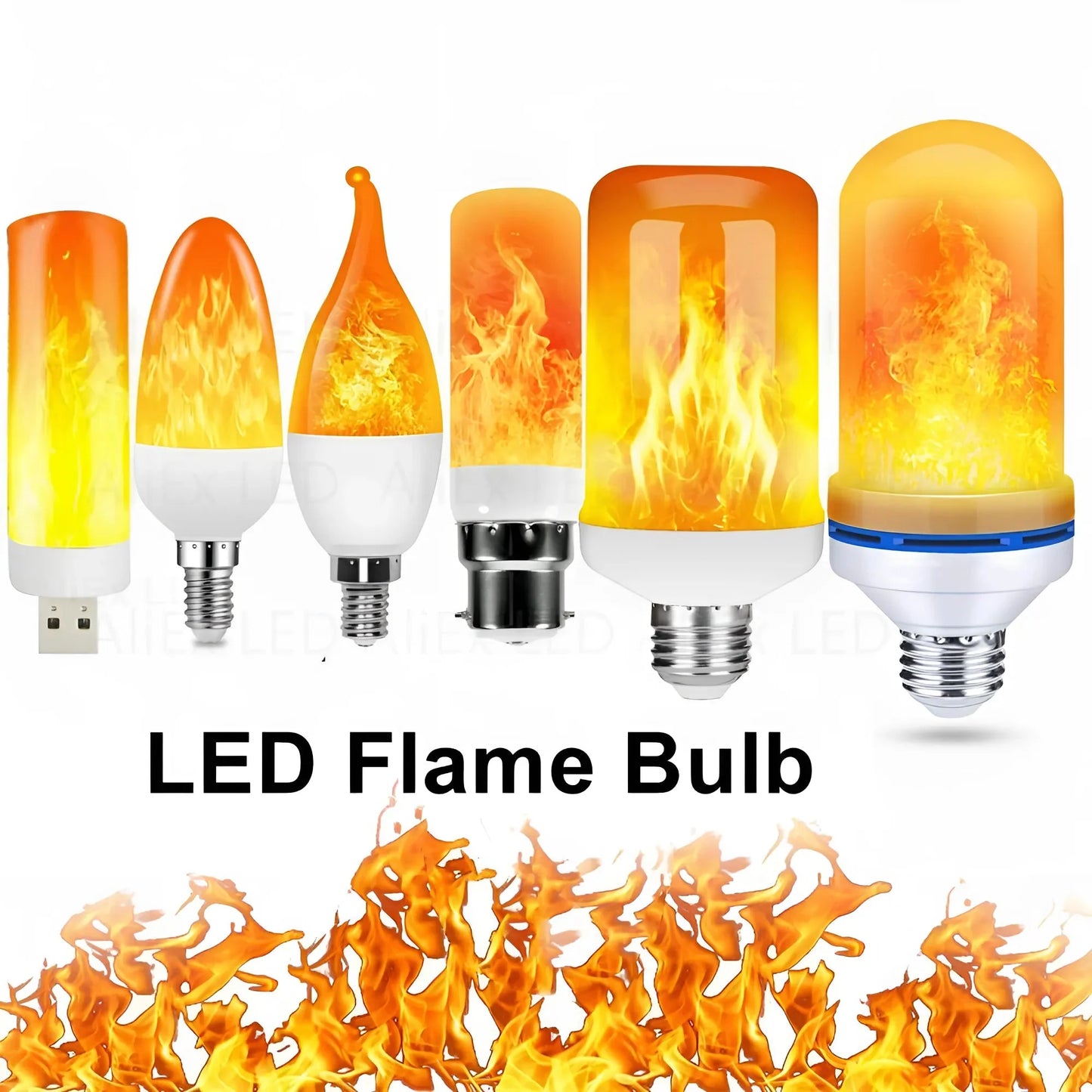 LED Flame Bulb E27 Realistic Warm Glow