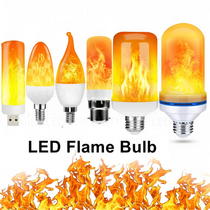 LED Flame Bulb E27 Realistic Warm Glow