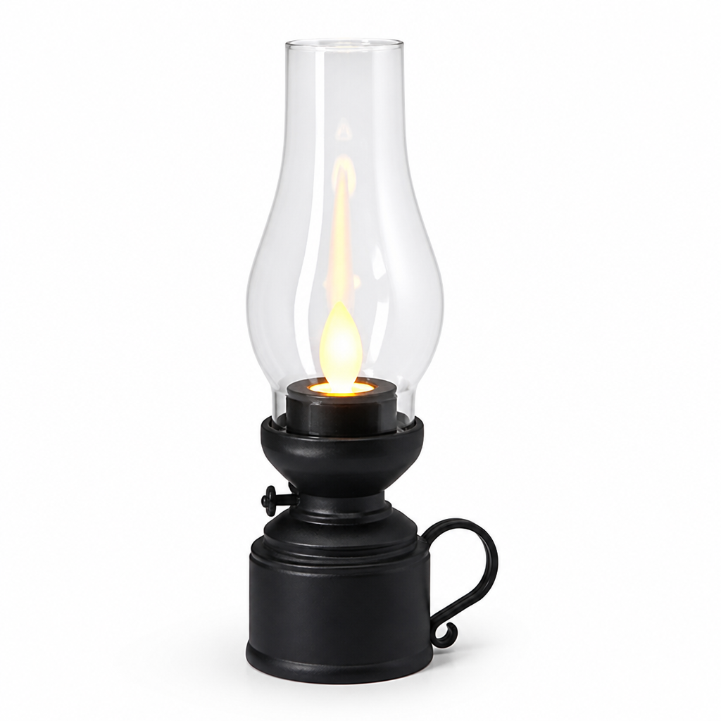 LED Lantern Realistic Flame Battery Operated Indoor & Outdoor