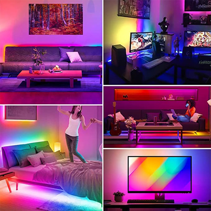LED Light Strip Music-Reactive RGB Bluetooth App & Remote