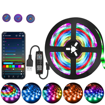 LED Light Strip Music-Reactive RGB Bluetooth App & Remote