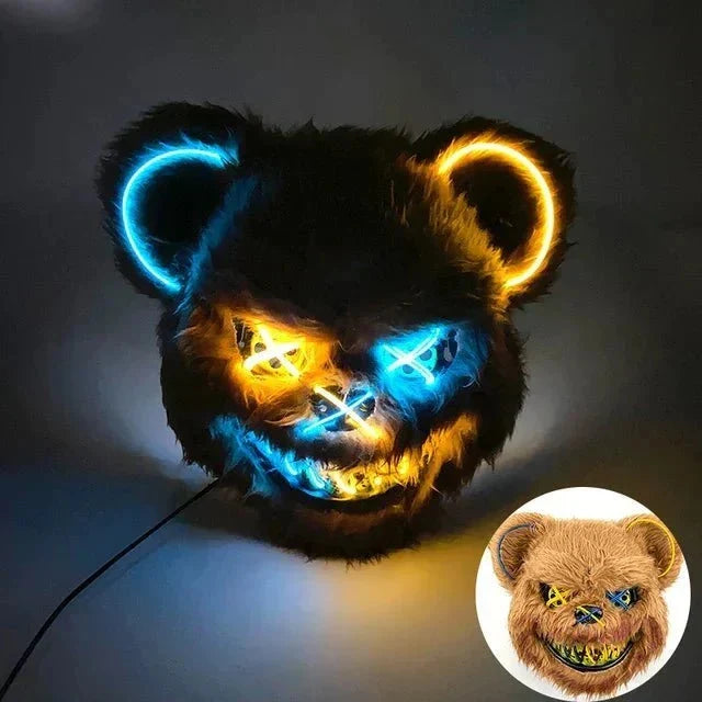 LED Mask Fiber-Optic Neon Multiple Modes Battery-Powered