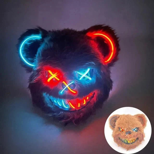 LED Mask Fiber-Optic Neon Multiple Modes Battery-Powered