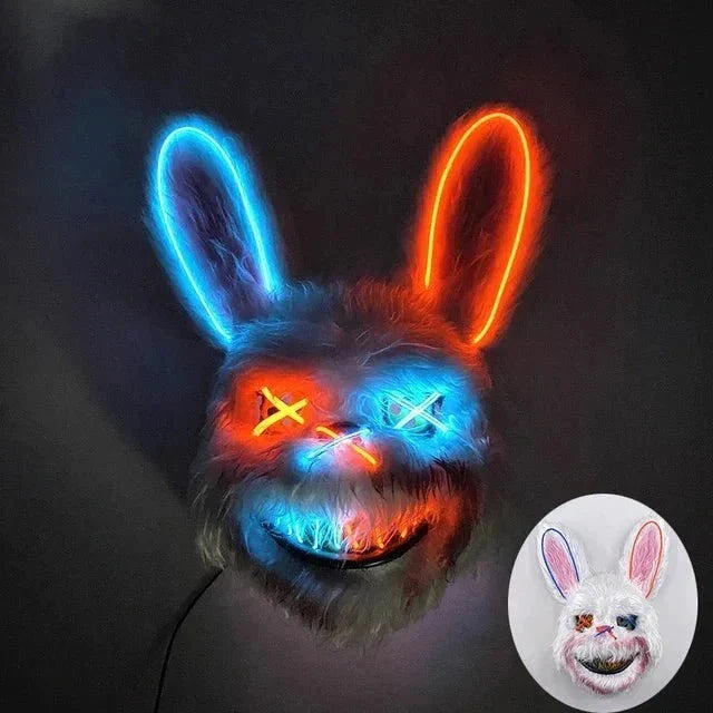 LED Mask Fiber-Optic Neon Multiple Modes Battery-Powered