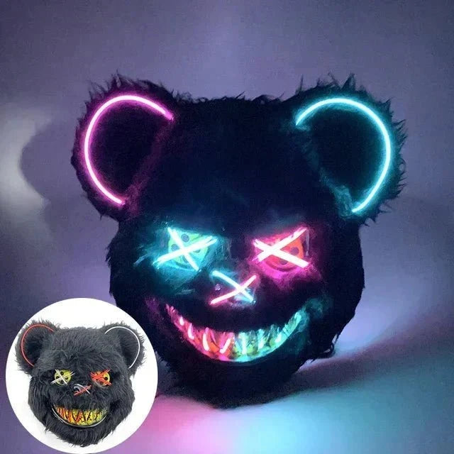 LED Mask Fiber-Optic Neon Multiple Modes Battery-Powered