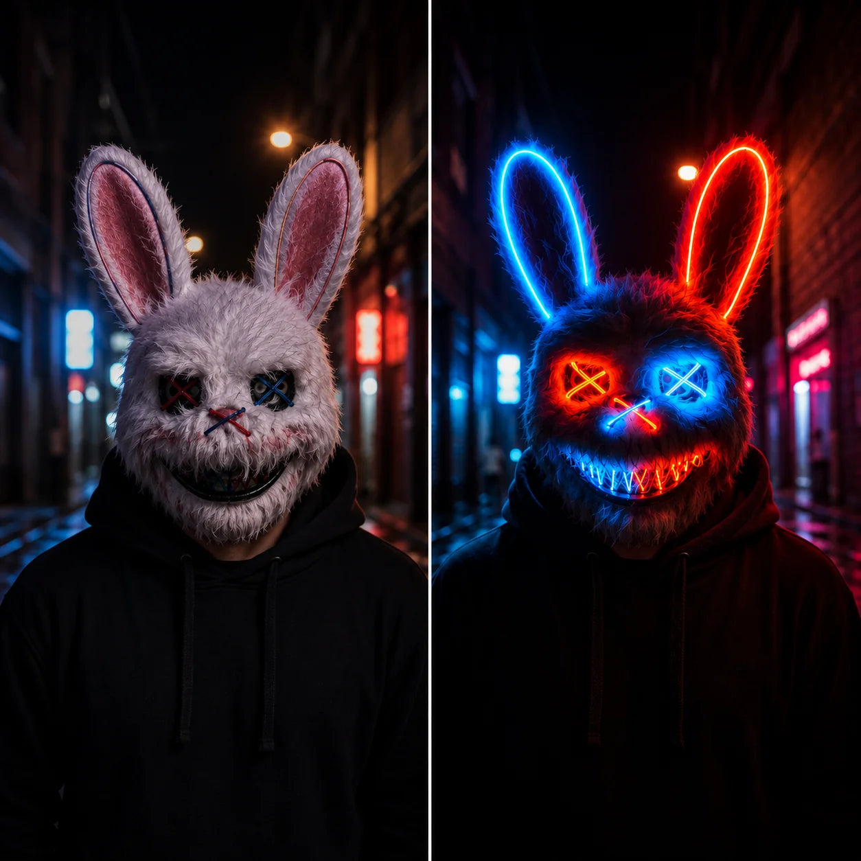 LED Mask Fiber-Optic Neon Multiple Modes Battery-Powered