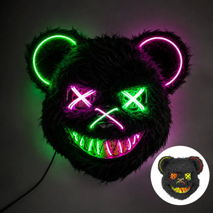 LED Mask Fiber-Optic Neon Multiple Modes Battery-Powered