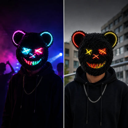 LED Mask Fiber-Optic Neon Multiple Modes Battery-Powered