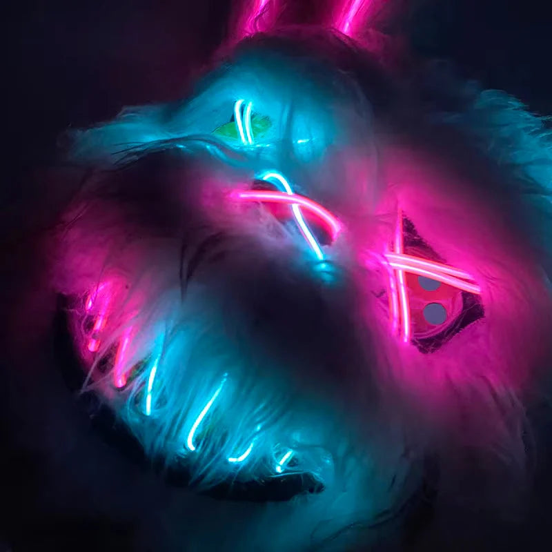 LED Mask Fiber-Optic Neon Multiple Modes Battery-Powered