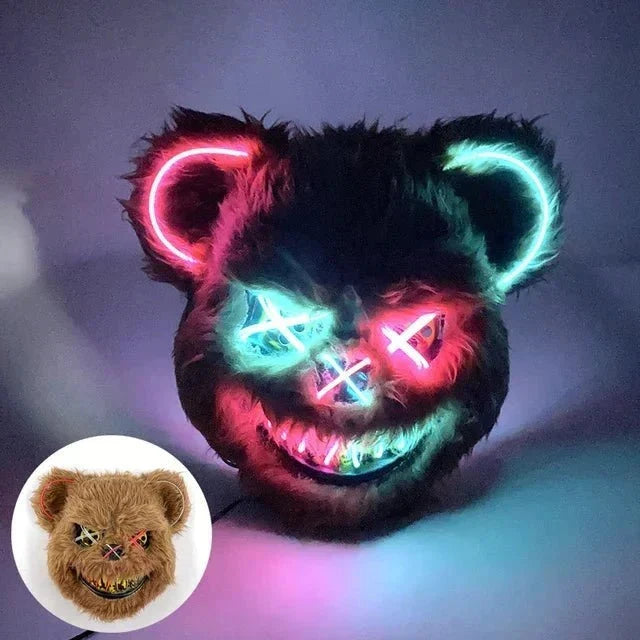 LED Mask Fiber-Optic Neon Multiple Modes Battery-Powered