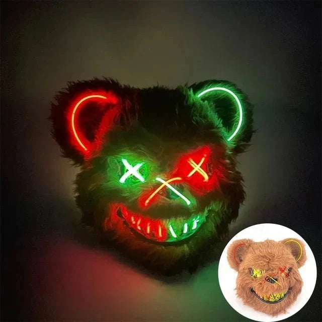 LED Mask Fiber-Optic Neon Multiple Modes Battery-Powered