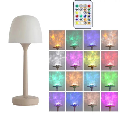 LED Table Lamp RGB Color-Changing Touch & Remote Rechargeable Battery