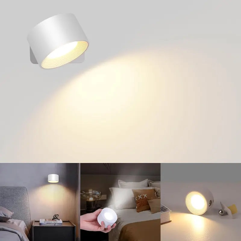 LED Wall Lamp Rechargeable 360° Swivel Adjustable Color Temp