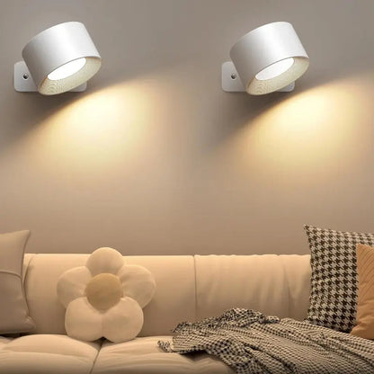 LED Wall Lamp Rechargeable 360° Swivel Adjustable Color Temp