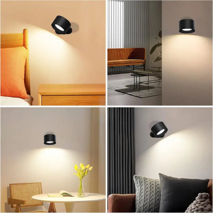 LED Wall Lamp Rechargeable 360° Swivel Adjustable Color Temp