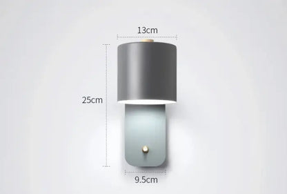 LED Wall Light Integrated Switch Modern Metal