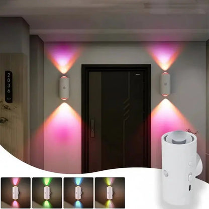 LED Wall Light Motion Sensor RGB USB Rechargeable