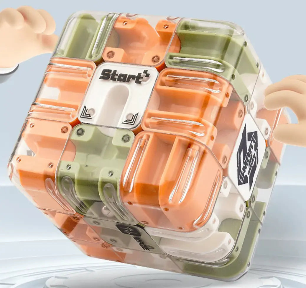 Labyrinth Cube Transparent ABS With Stainless Steel Ball