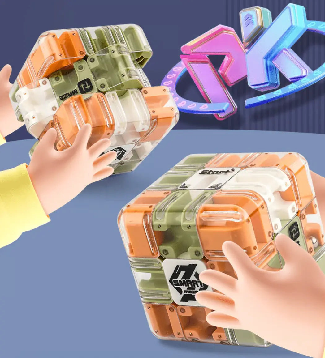 Labyrinth Cube Transparent ABS With Stainless Steel Ball