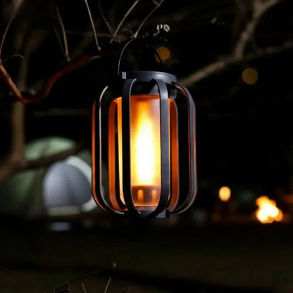 Lantern Solar & USB-C Rechargeable Realistic Flame Splash-Proof