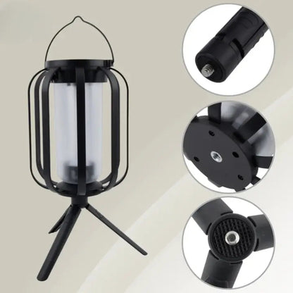 Lantern Solar & USB-C Rechargeable Realistic Flame Splash-Proof