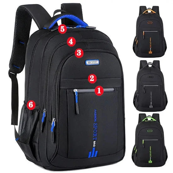 Laptop Backpack Waterproof Oxford Fits 15-Inch Anti-Theft Zippers