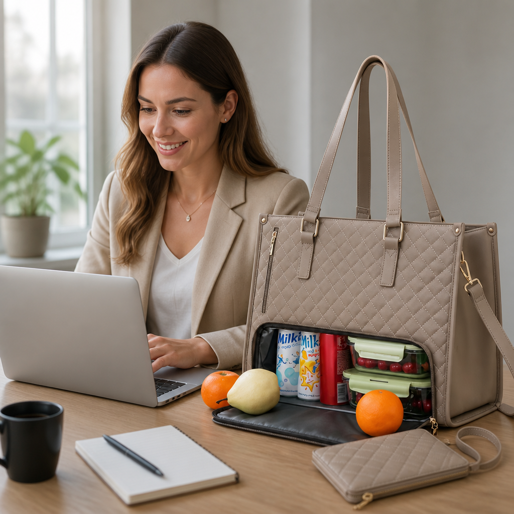 Laptop Tote Bag Quilted Insulated & Water-Resistant